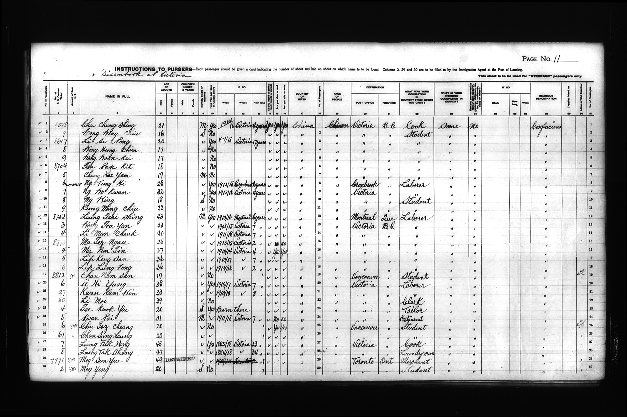 Digitized page of Passenger Lists for Image No.: CANIMM1913PLIST_0000408296-00260