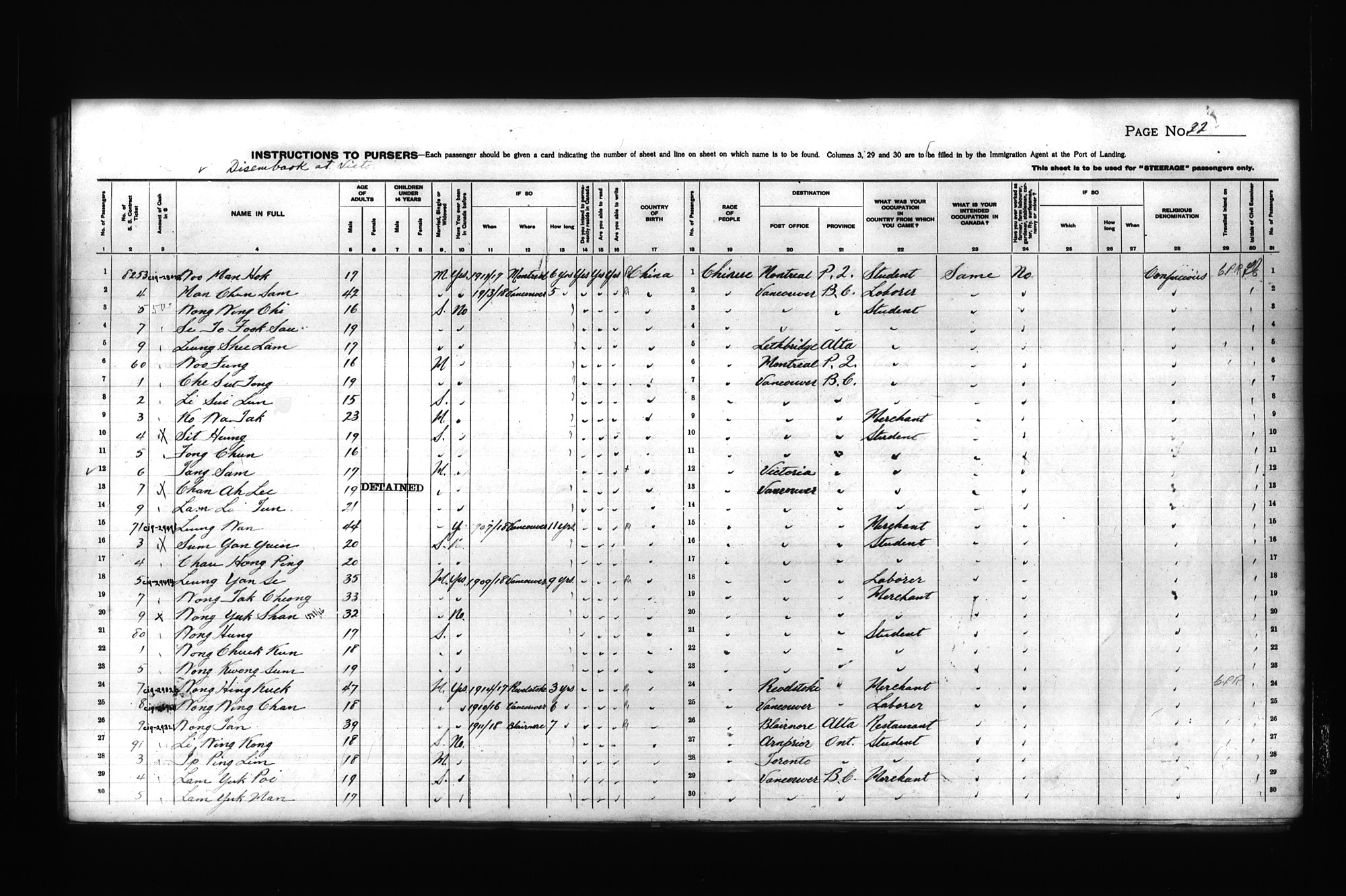 Digitized page of Passenger Lists for Image No.: CANIMM1913PLIST_0000408296-00271