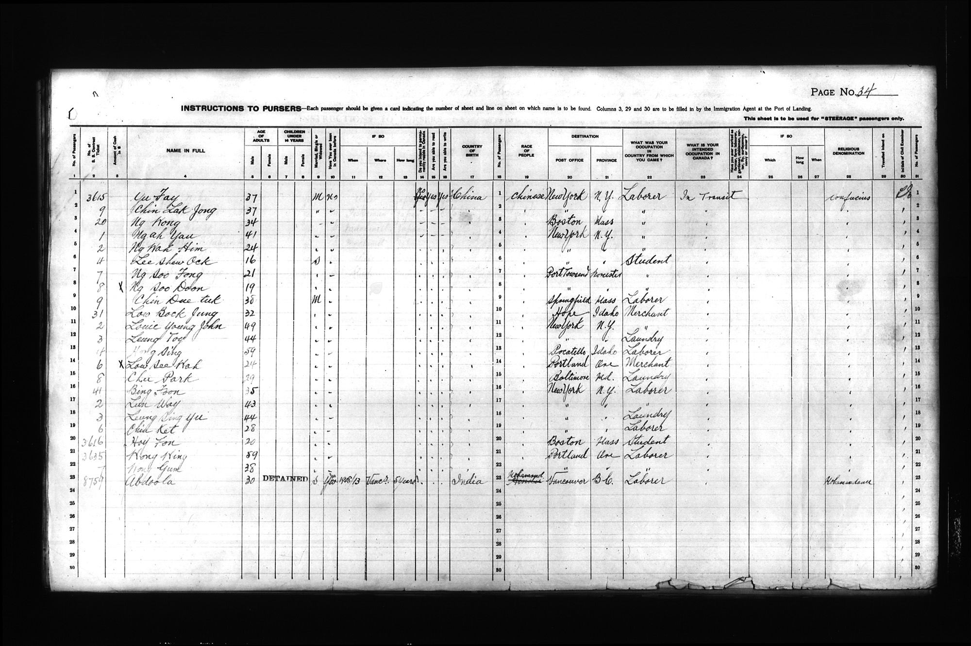 Digitized page of Passenger Lists for Image No.: CANIMM1913PLIST_0000408296-00283