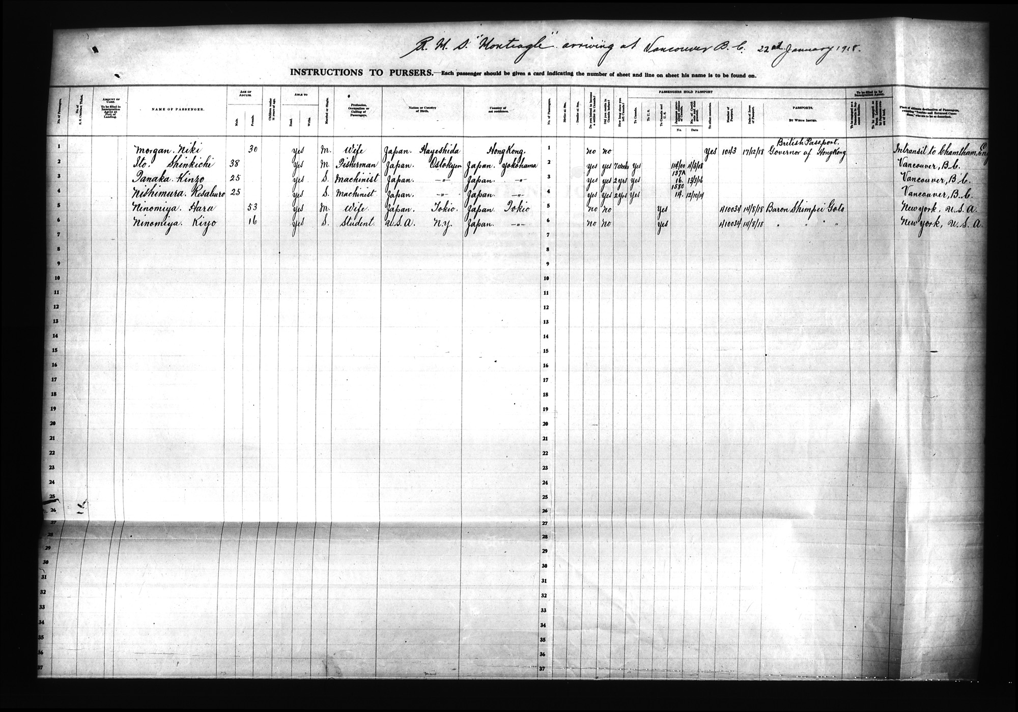 Digitized page of Passenger Lists for Image No.: CANIMM1913PLIST_0000408296-00284