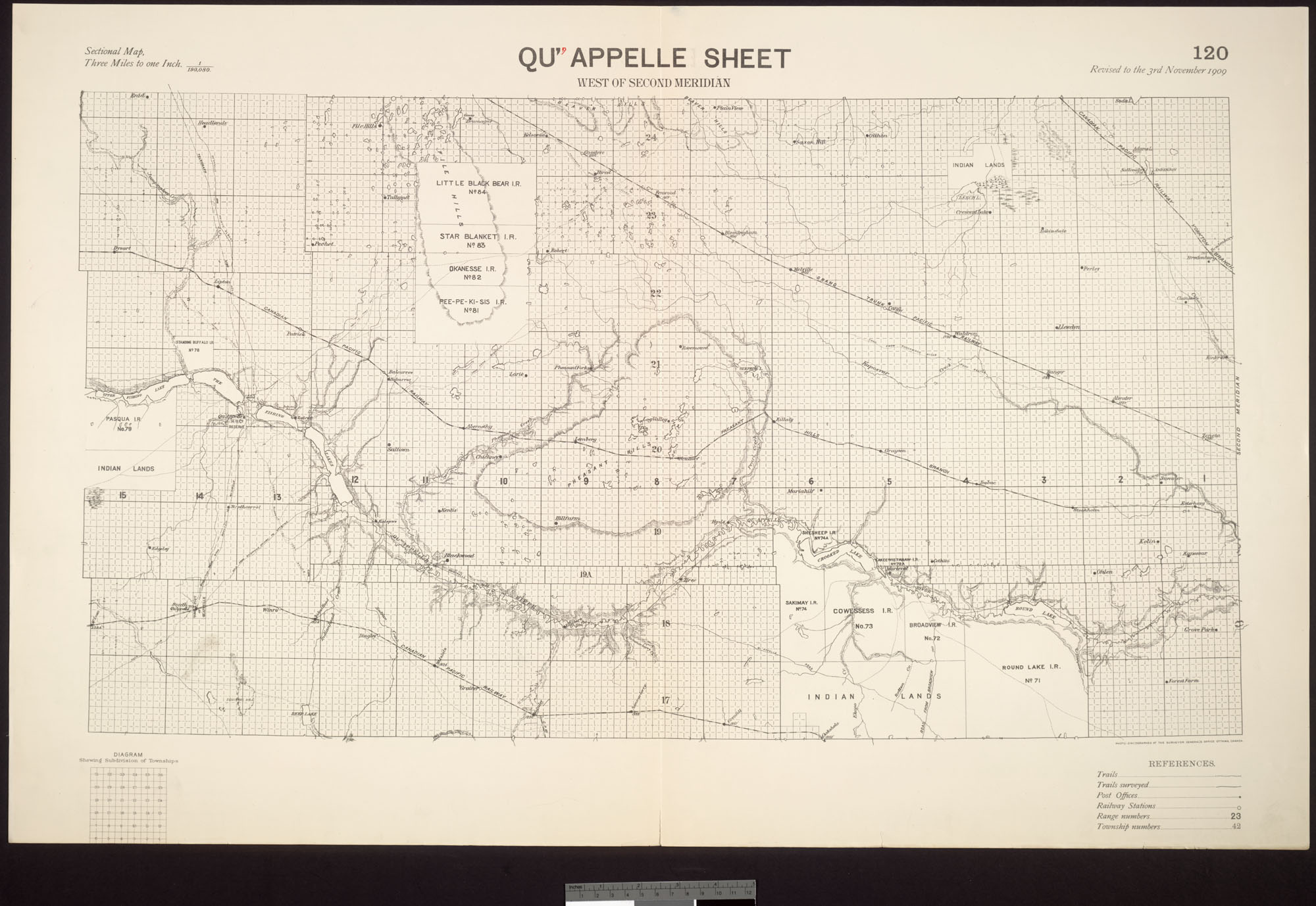 Digitized image of map no. 120, Qu'Appelle, west of the second meridian, image number e003004635