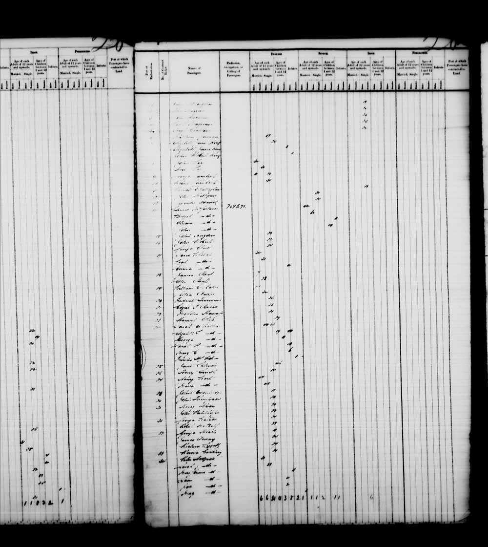 Digitized page of Passenger Lists for Image No.: e003541616
