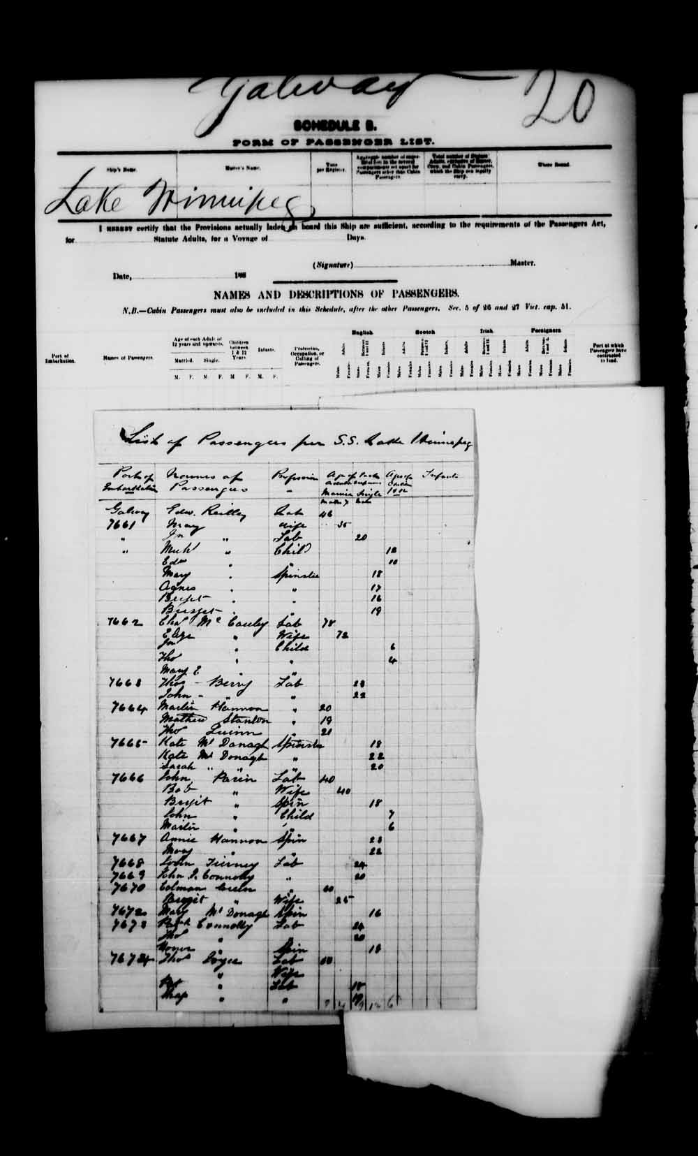 Digitized page of Passenger Lists for Image No.: e003541622