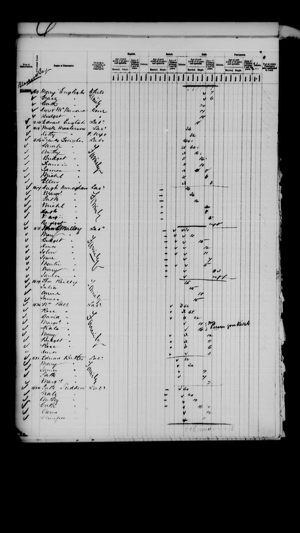 Digitized page of Passenger Lists for Image No.: e003542679