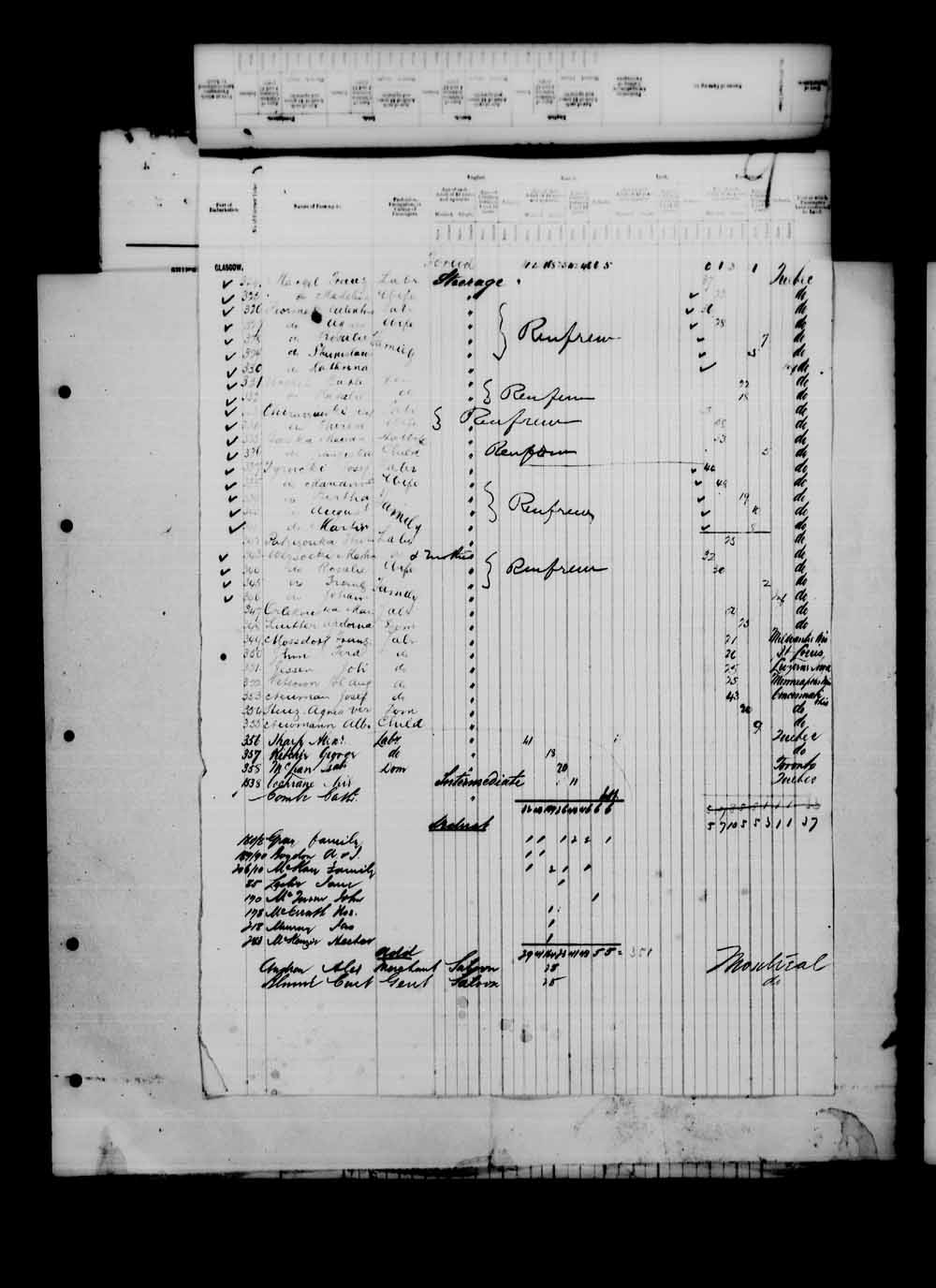 Digitized page of Passenger Lists for Image No.: e003542774