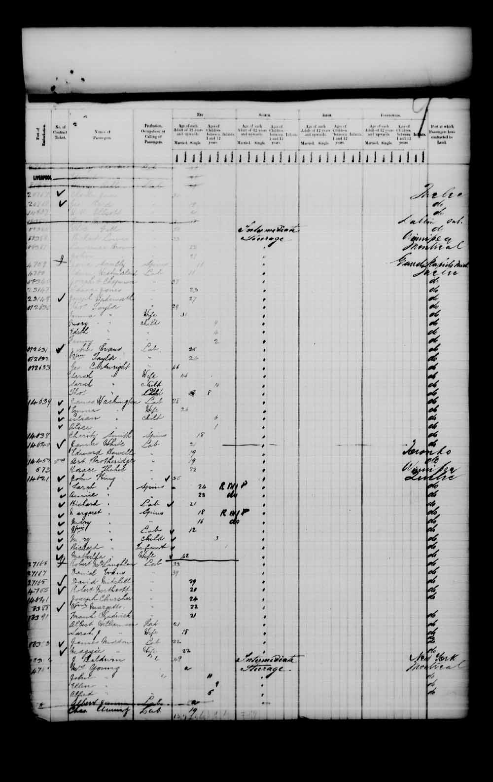 Digitized page of Passenger Lists for Image No.: e003542777