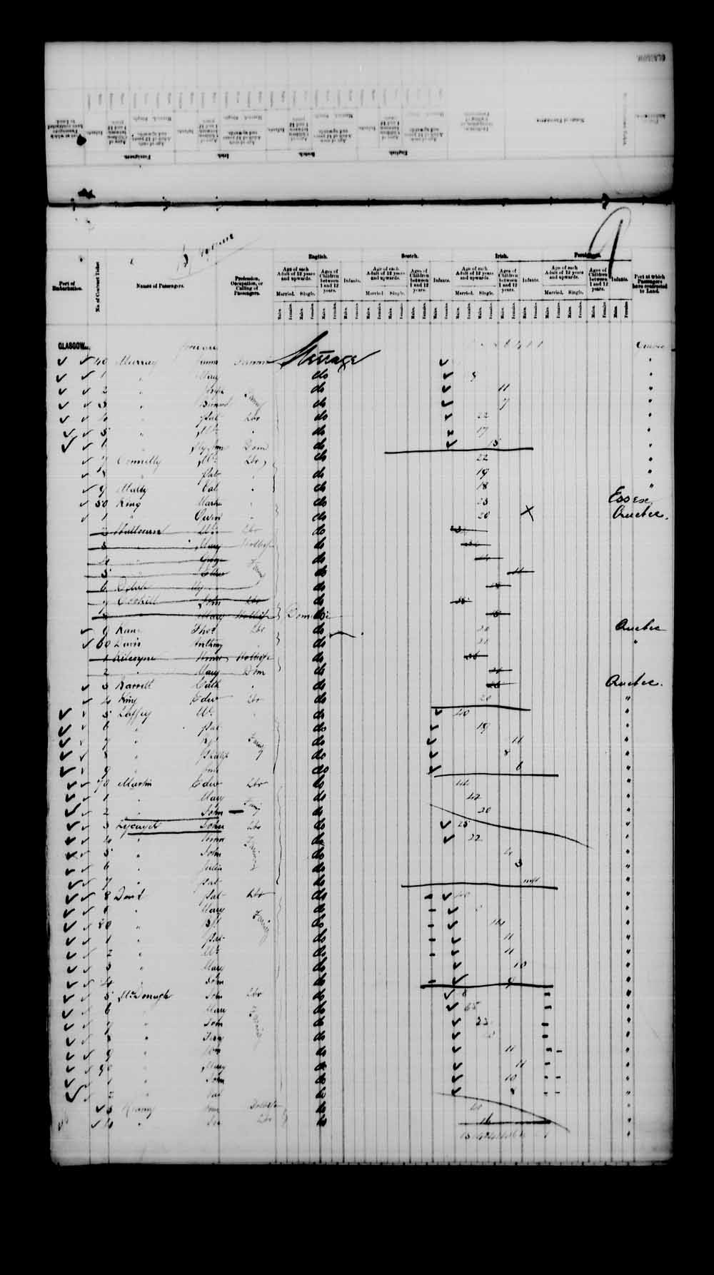 Digitized page of Passenger Lists for Image No.: e003542784