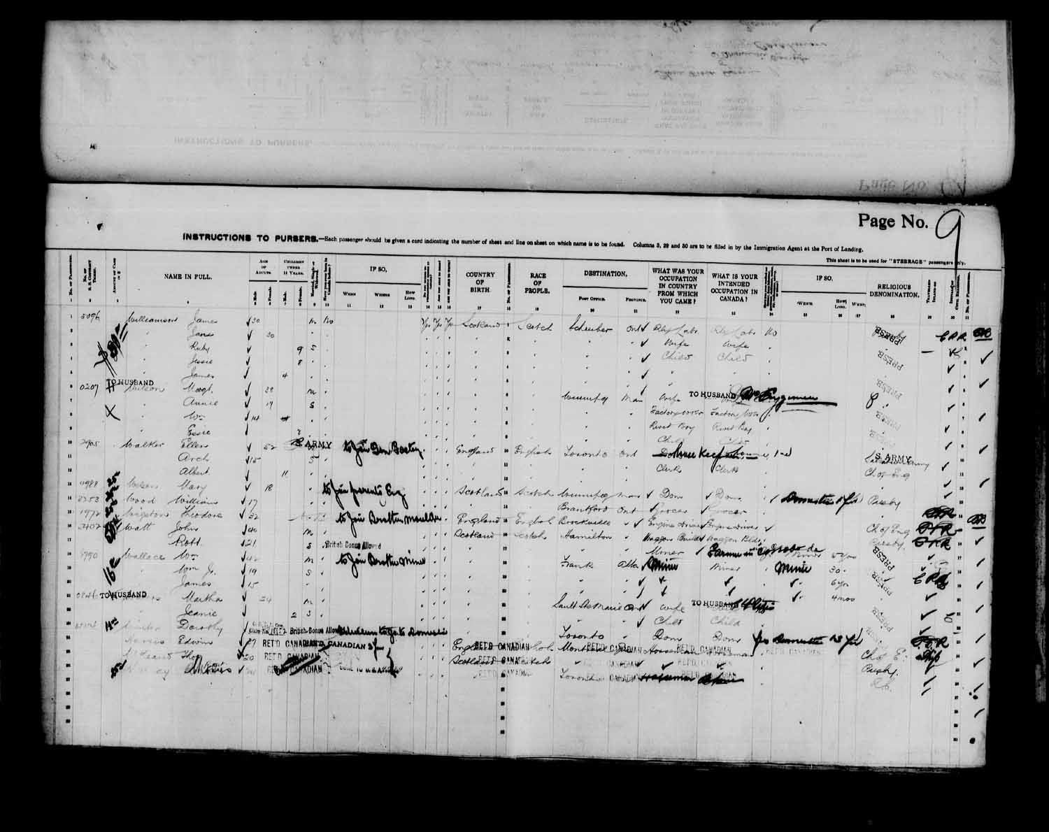 Digitized page of Passenger Lists for Image No.: e003566528
