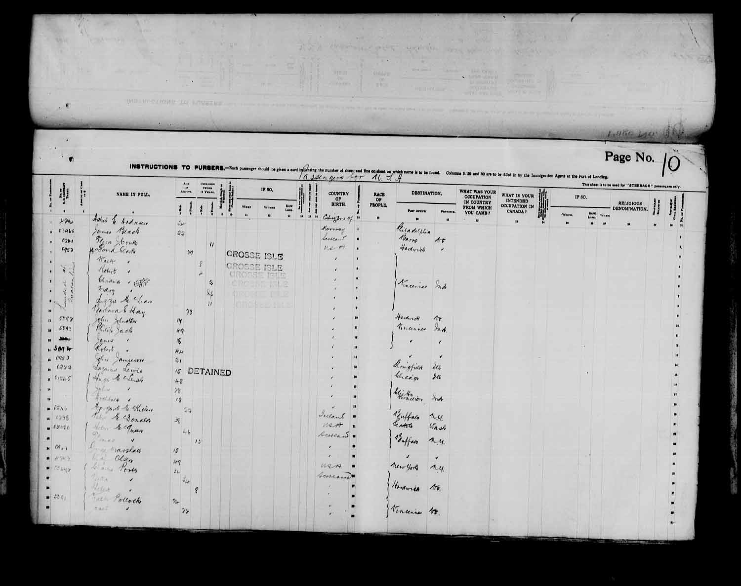 Digitized page of Passenger Lists for Image No.: e003566529