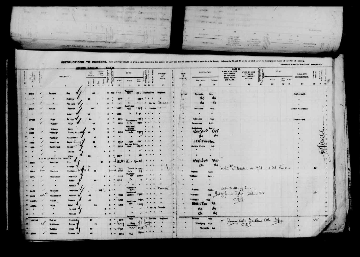 Digitized page of Passenger Lists for Image No.: e003610638