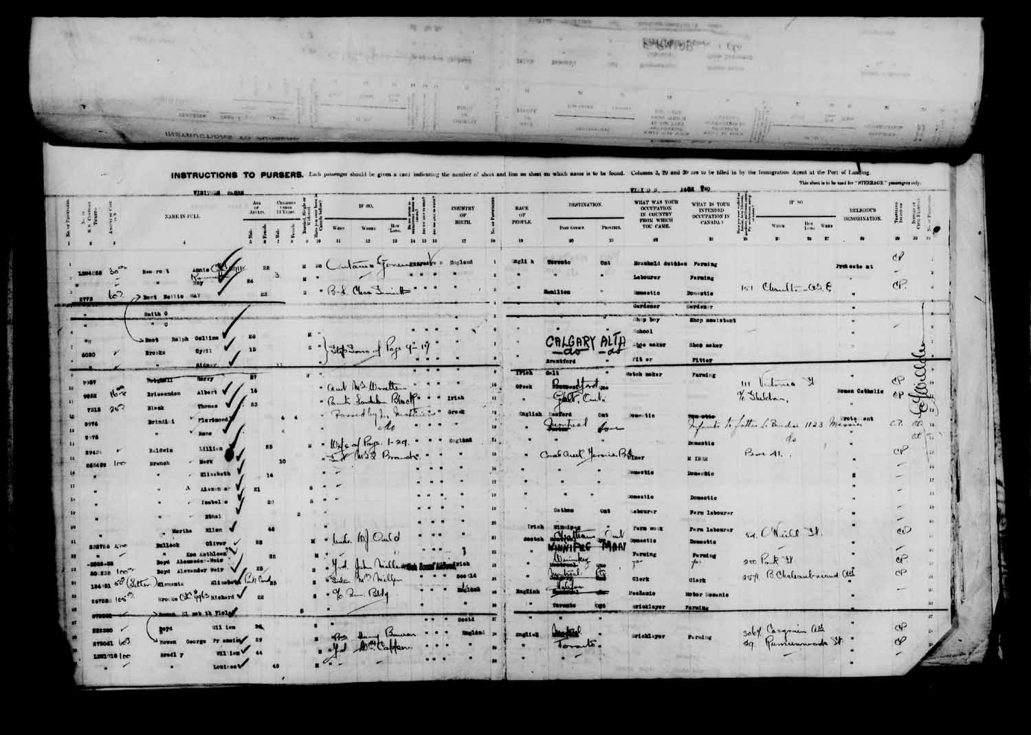 Digitized page of Passenger Lists for Image No.: e003610642