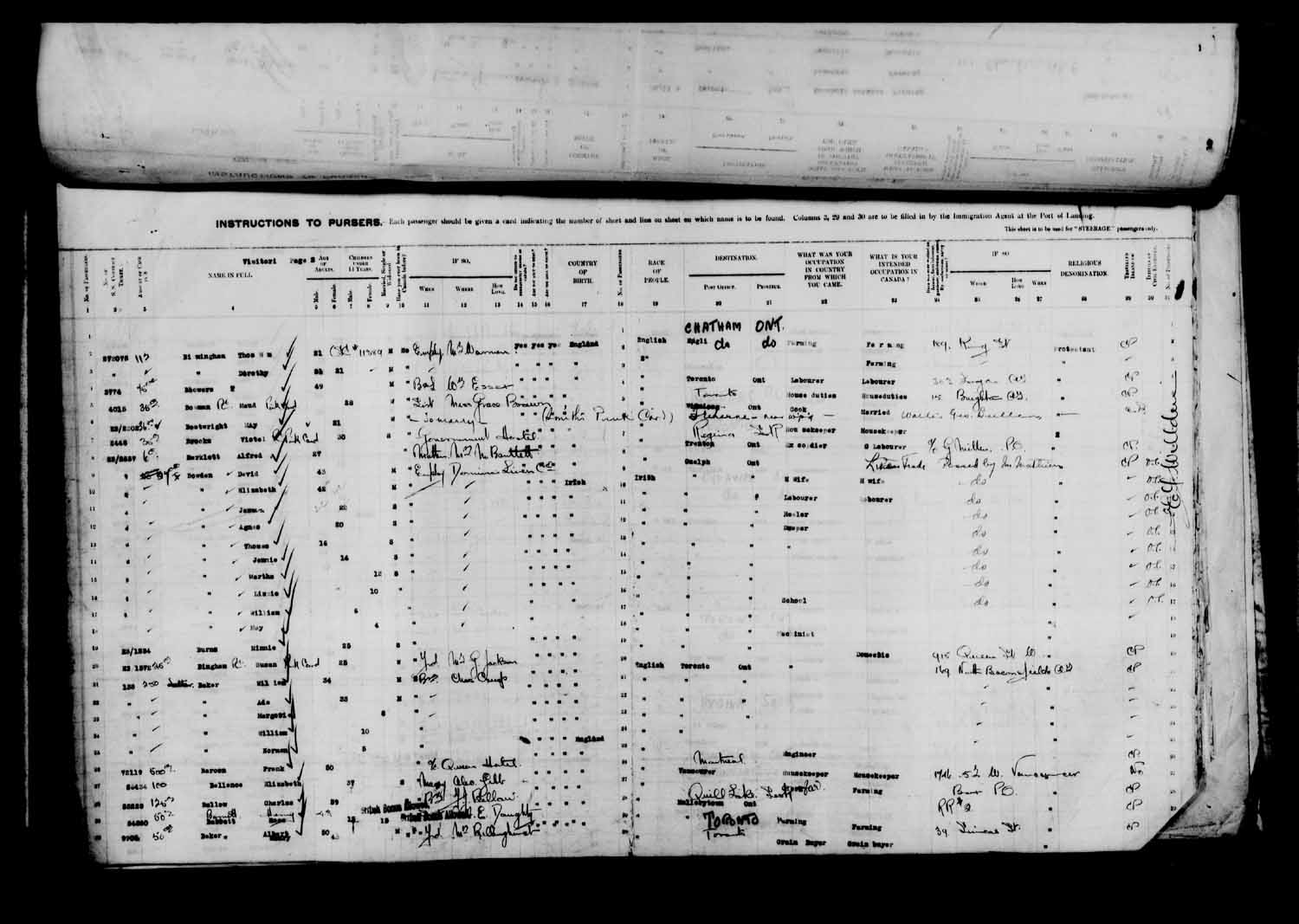 Digitized page of Passenger Lists for Image No.: e003610643
