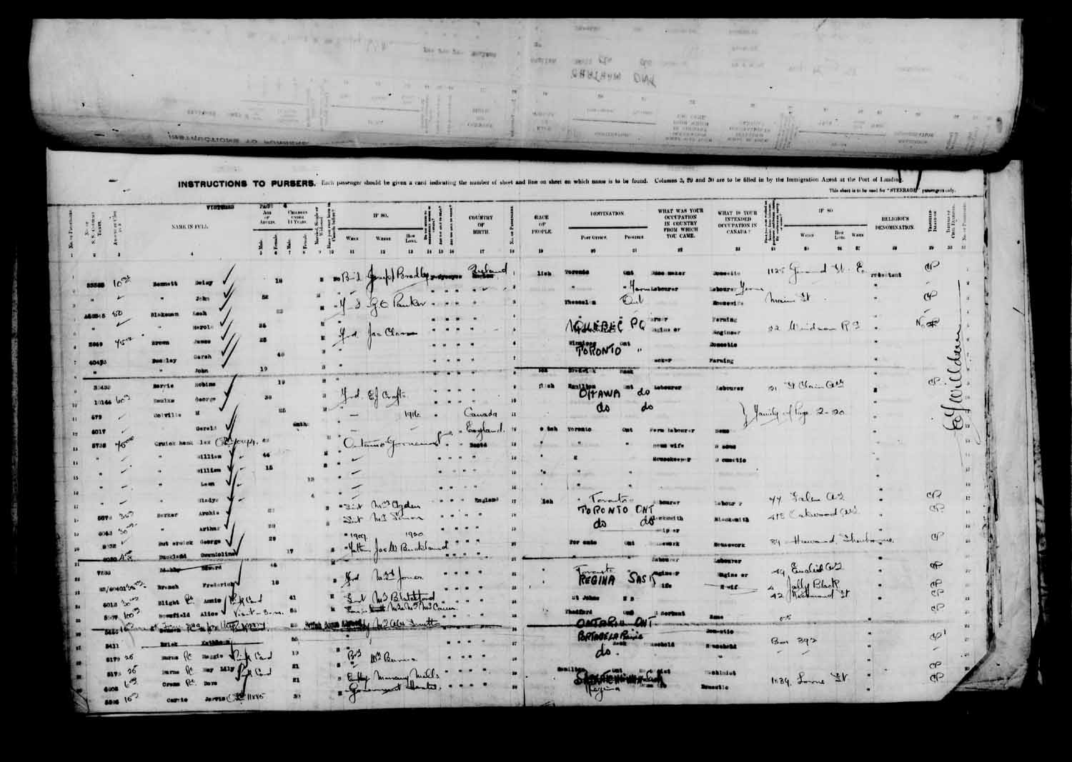 Digitized page of Passenger Lists for Image No.: e003610644