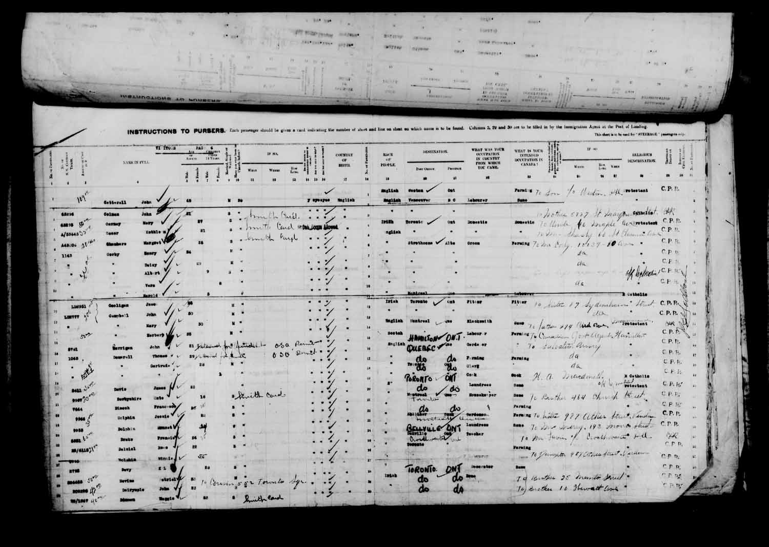Digitized page of Passenger Lists for Image No.: e003610646