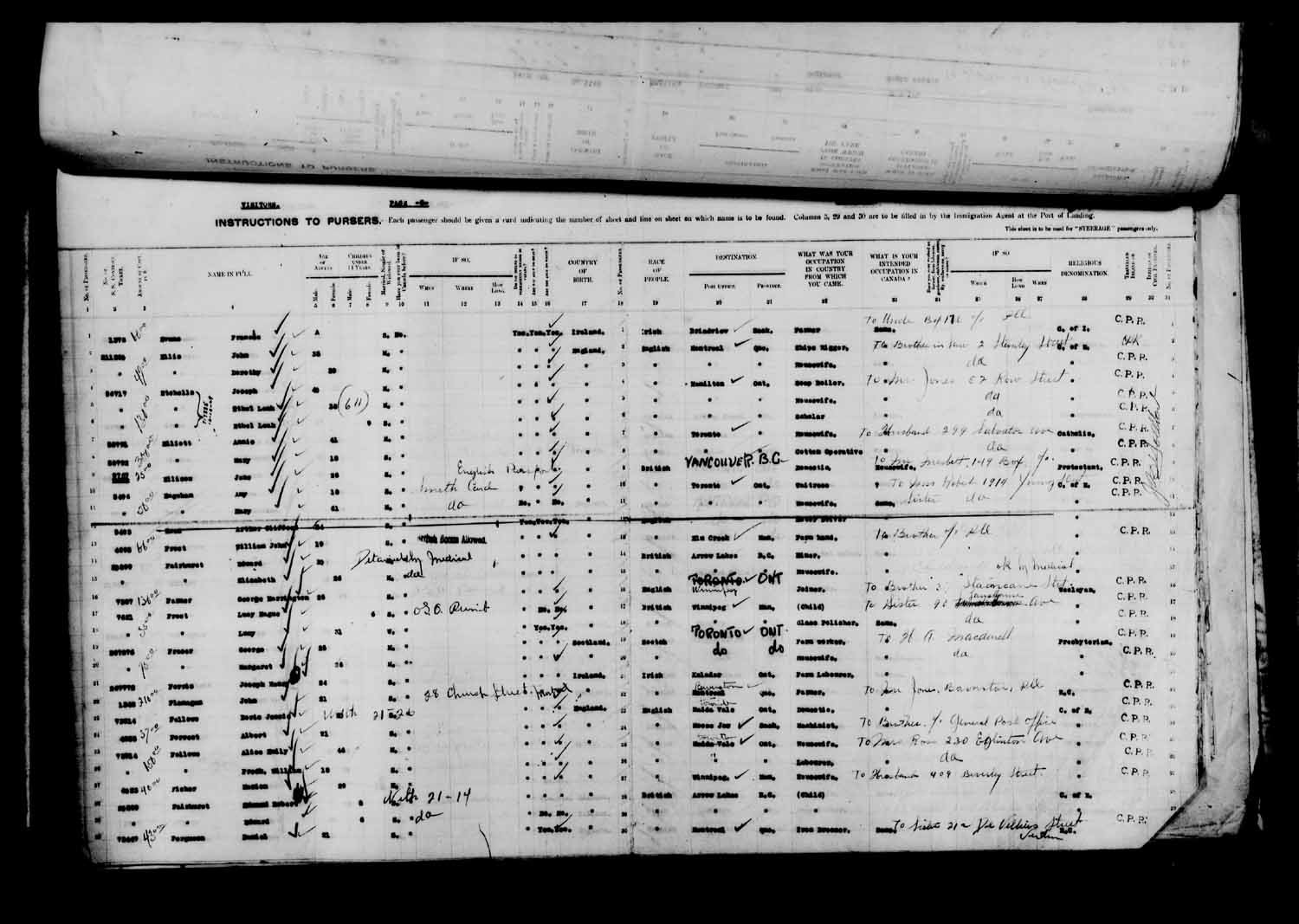 Digitized page of Passenger Lists for Image No.: e003610648