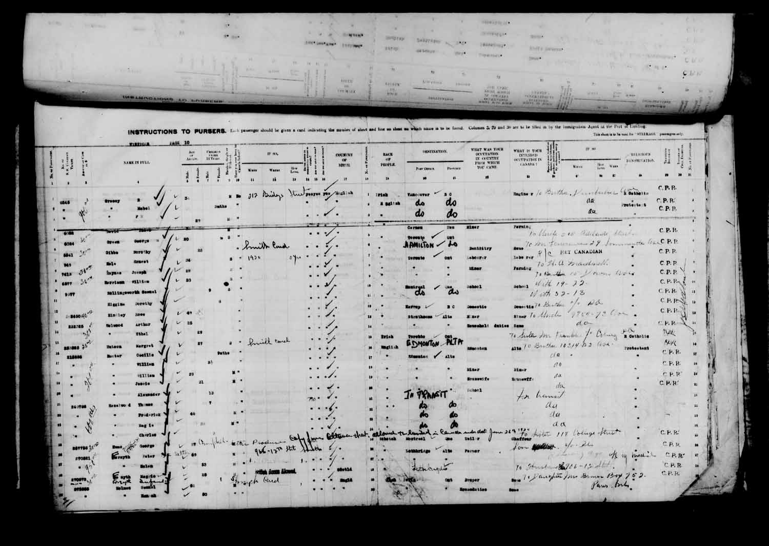 Digitized page of Passenger Lists for Image No.: e003610650