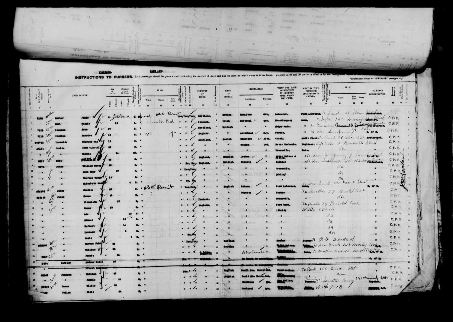 Digitized page of Passenger Lists for Image No.: e003610652