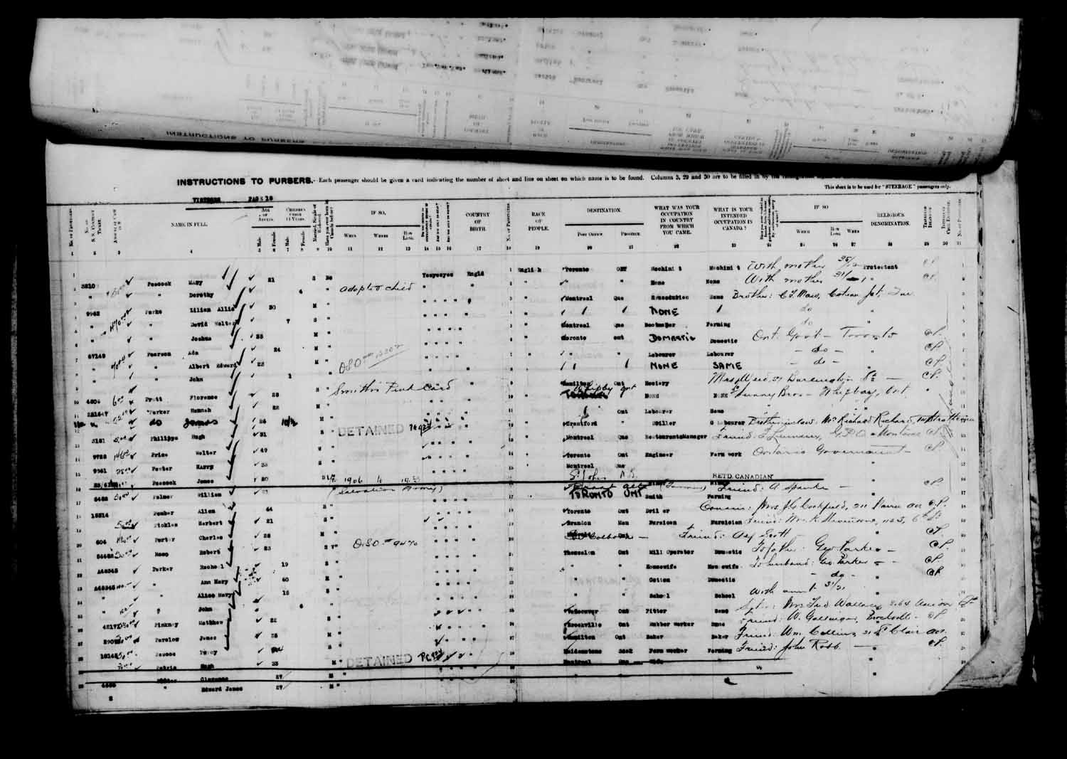 Digitized page of Passenger Lists for Image No.: e003610658