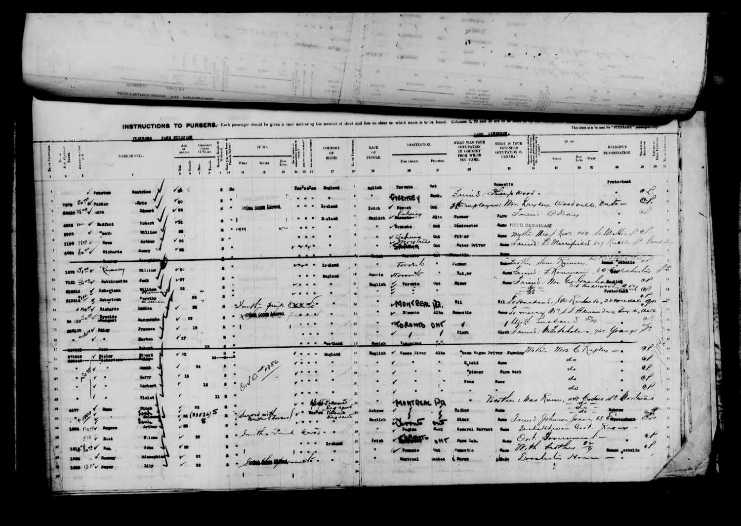 Digitized page of Passenger Lists for Image No.: e003610659