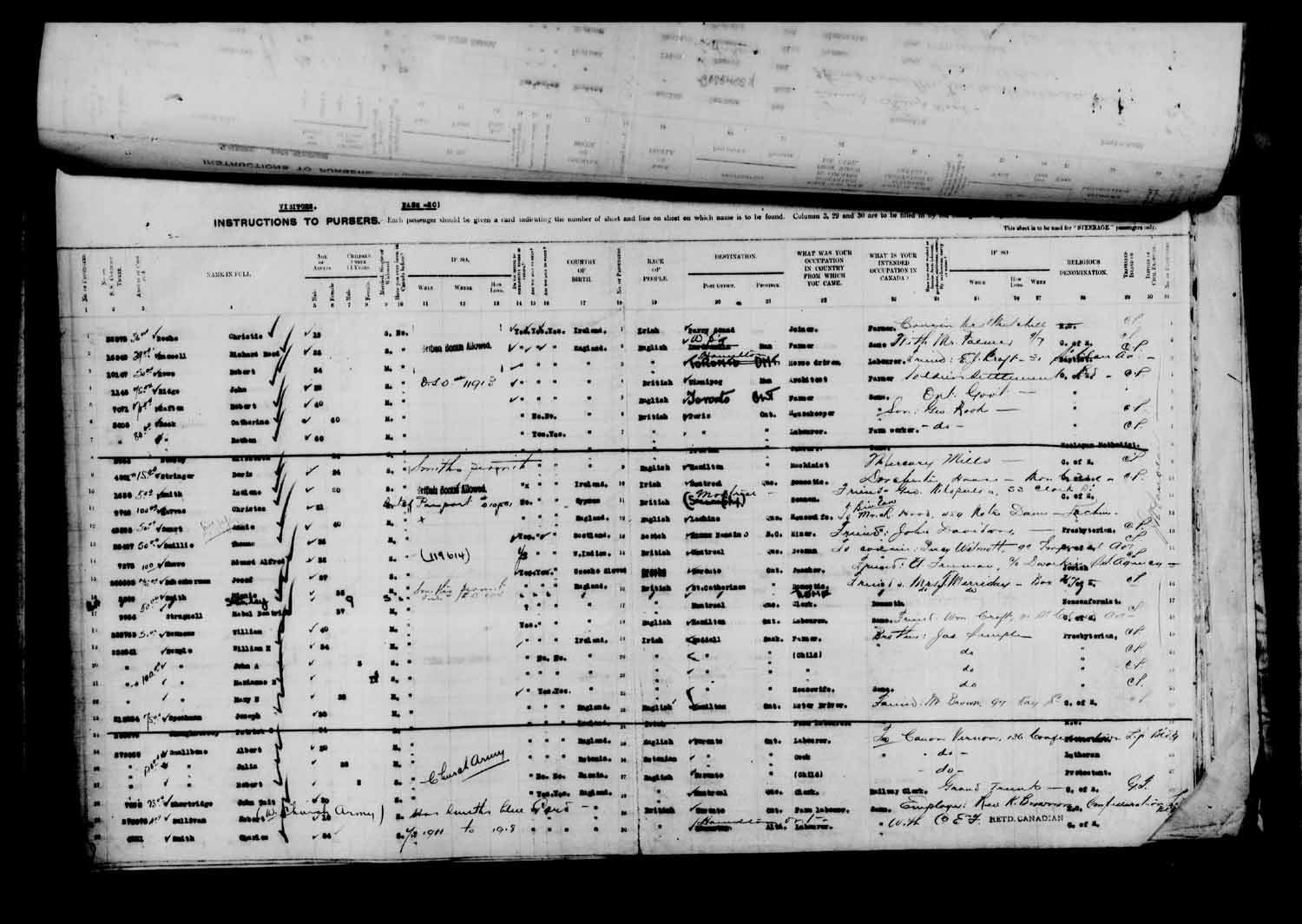 Digitized page of Passenger Lists for Image No.: e003610660