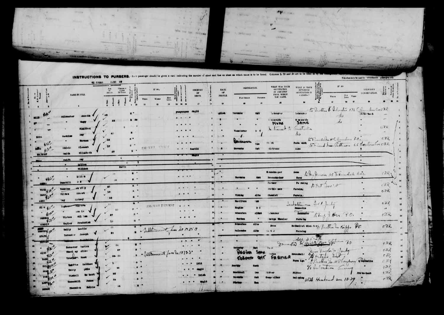 Digitized page of Passenger Lists for Image No.: e003610662