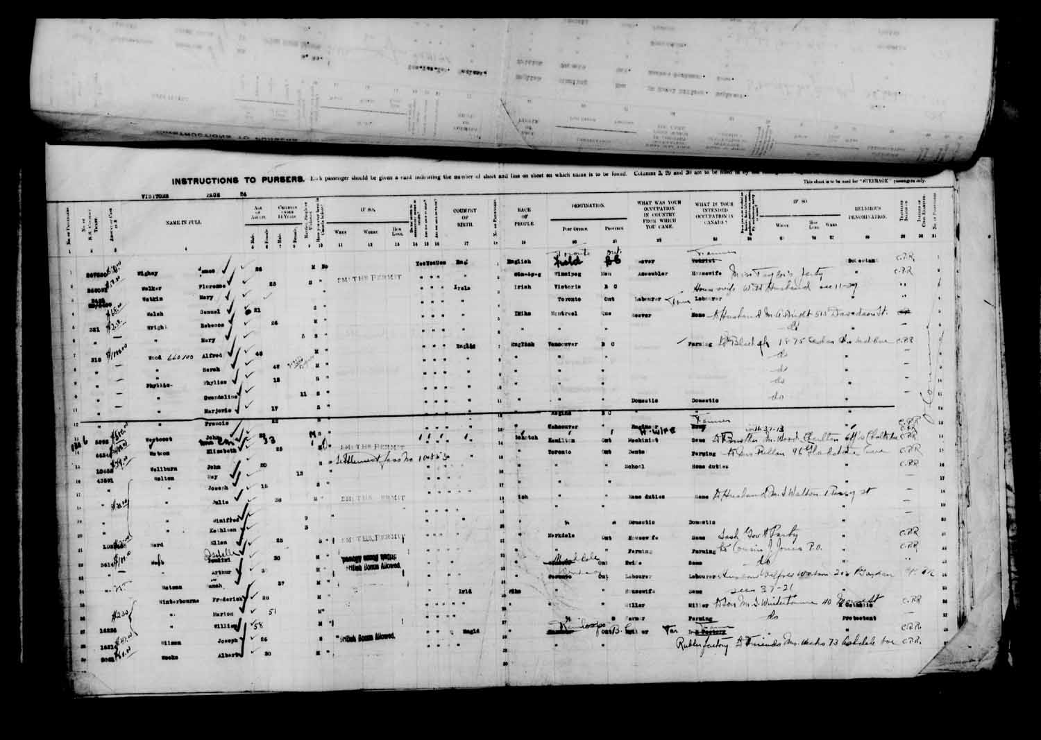 Digitized page of Passenger Lists for Image No.: e003610664