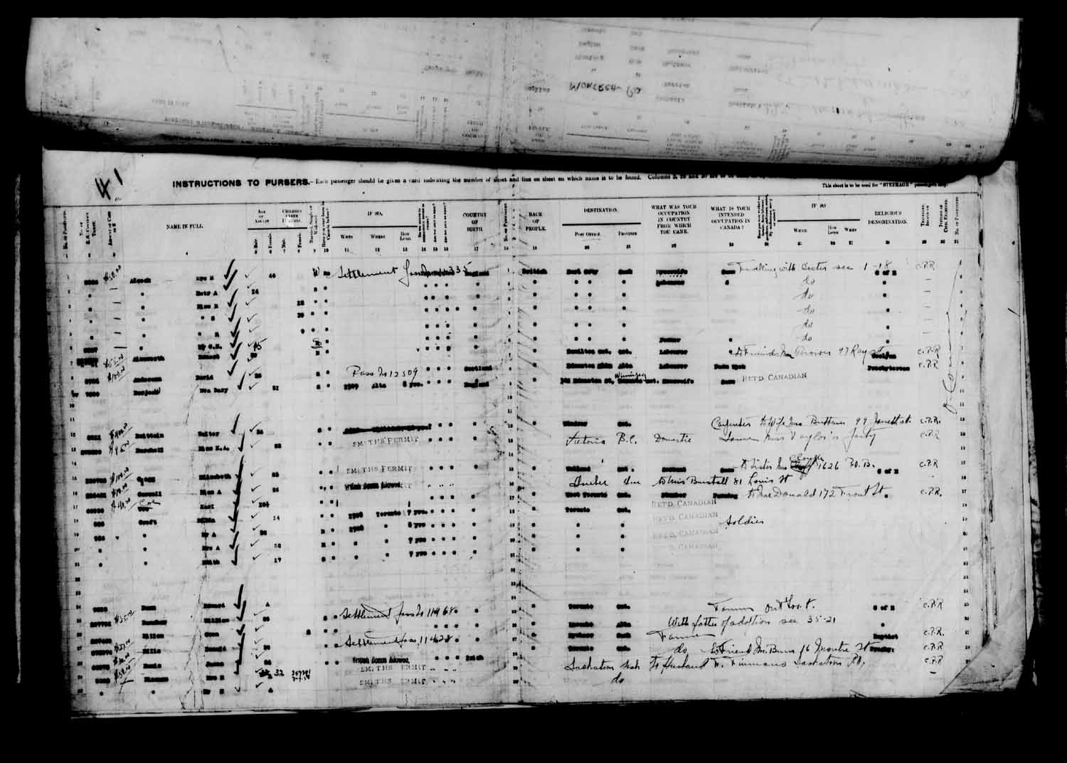 Digitized page of Passenger Lists for Image No.: e003610668