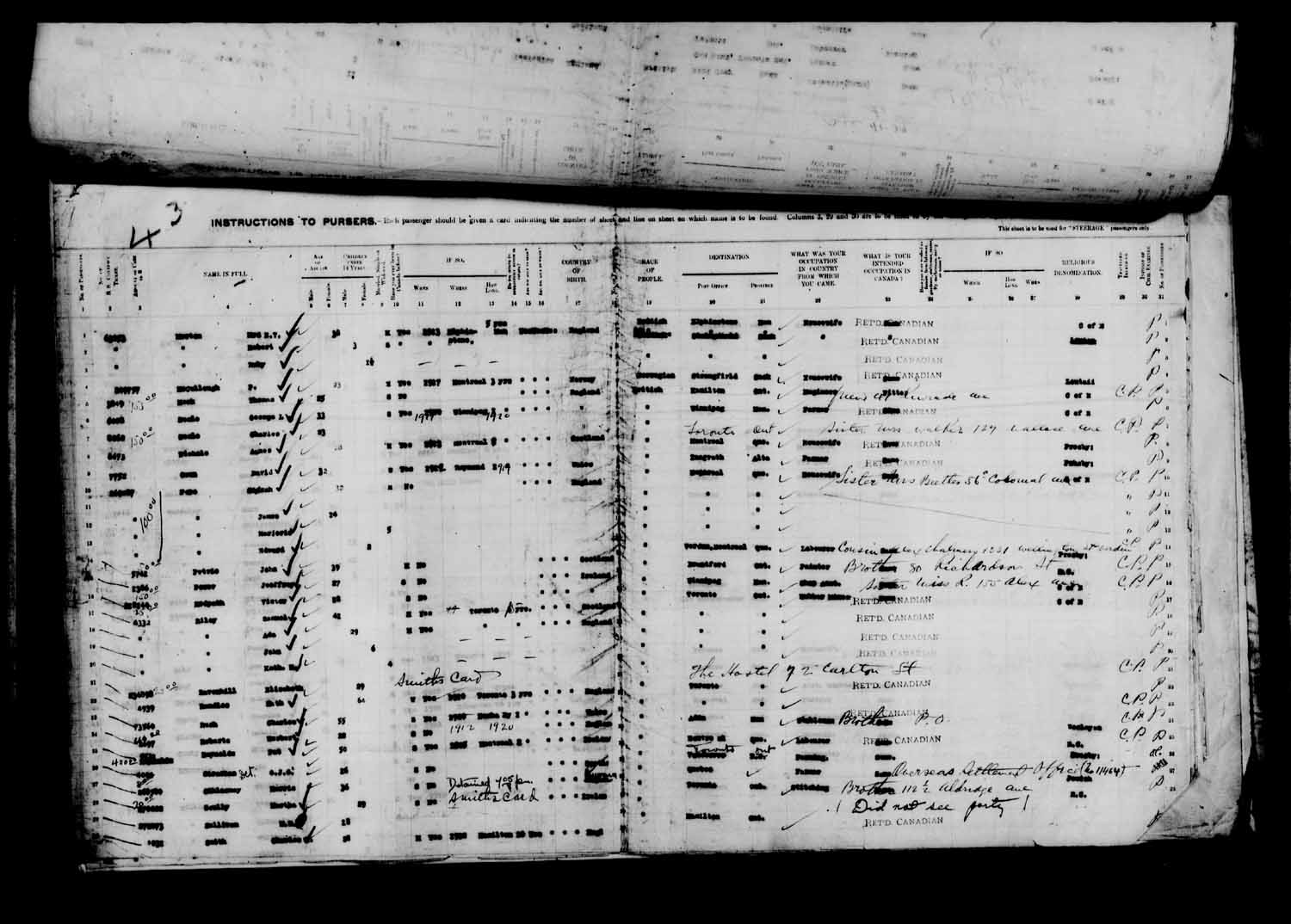 Digitized page of Passenger Lists for Image No.: e003610670