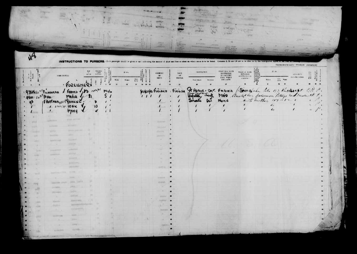 Digitized page of Passenger Lists for Image No.: e003610676