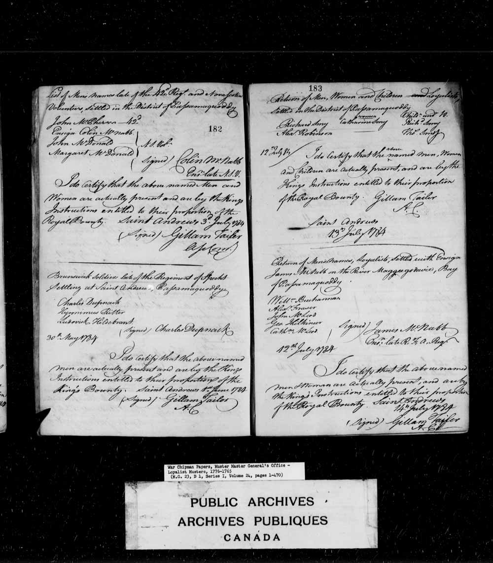 Digitized page of Ward Chipman, Muster Master’s Office for Image No.: e003636816