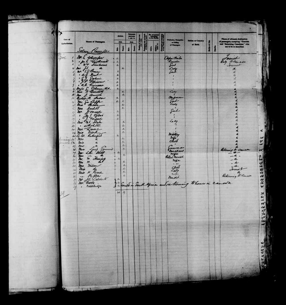 Digitized page of Passenger Lists for Image No.: e003651002
