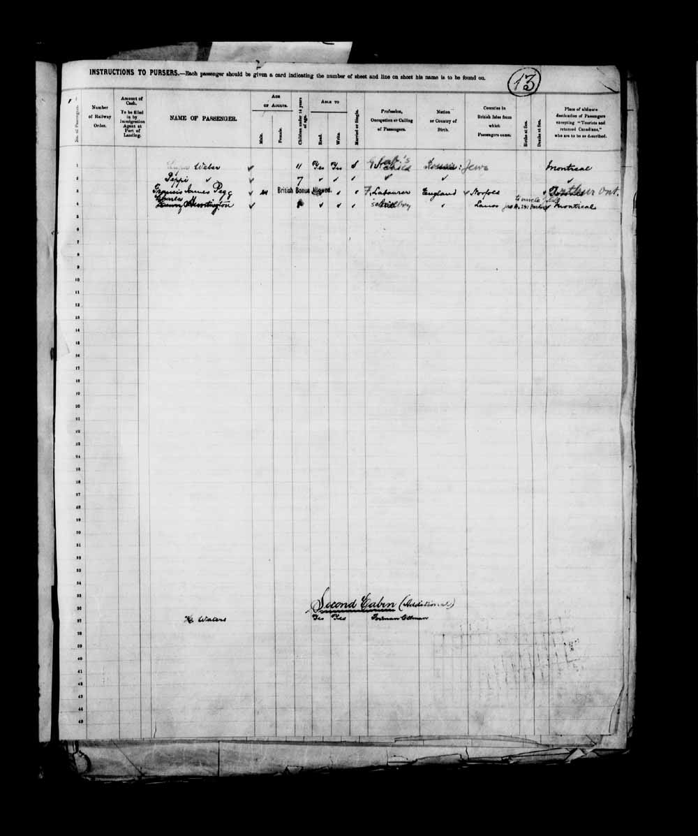 Digitized page of Passenger Lists for Image No.: e003658083