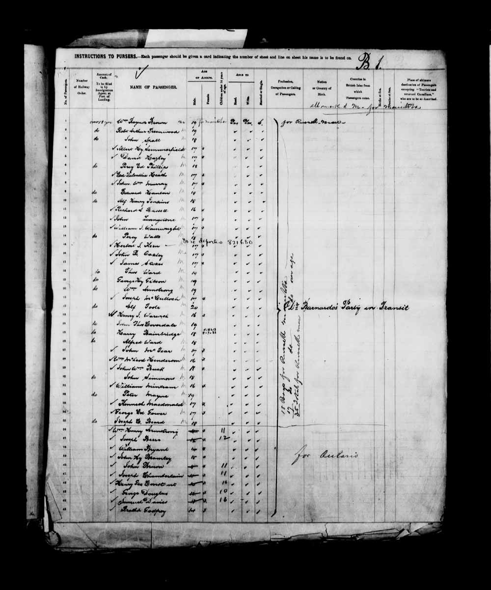 Digitized page of Passenger Lists for Image No.: e003658087