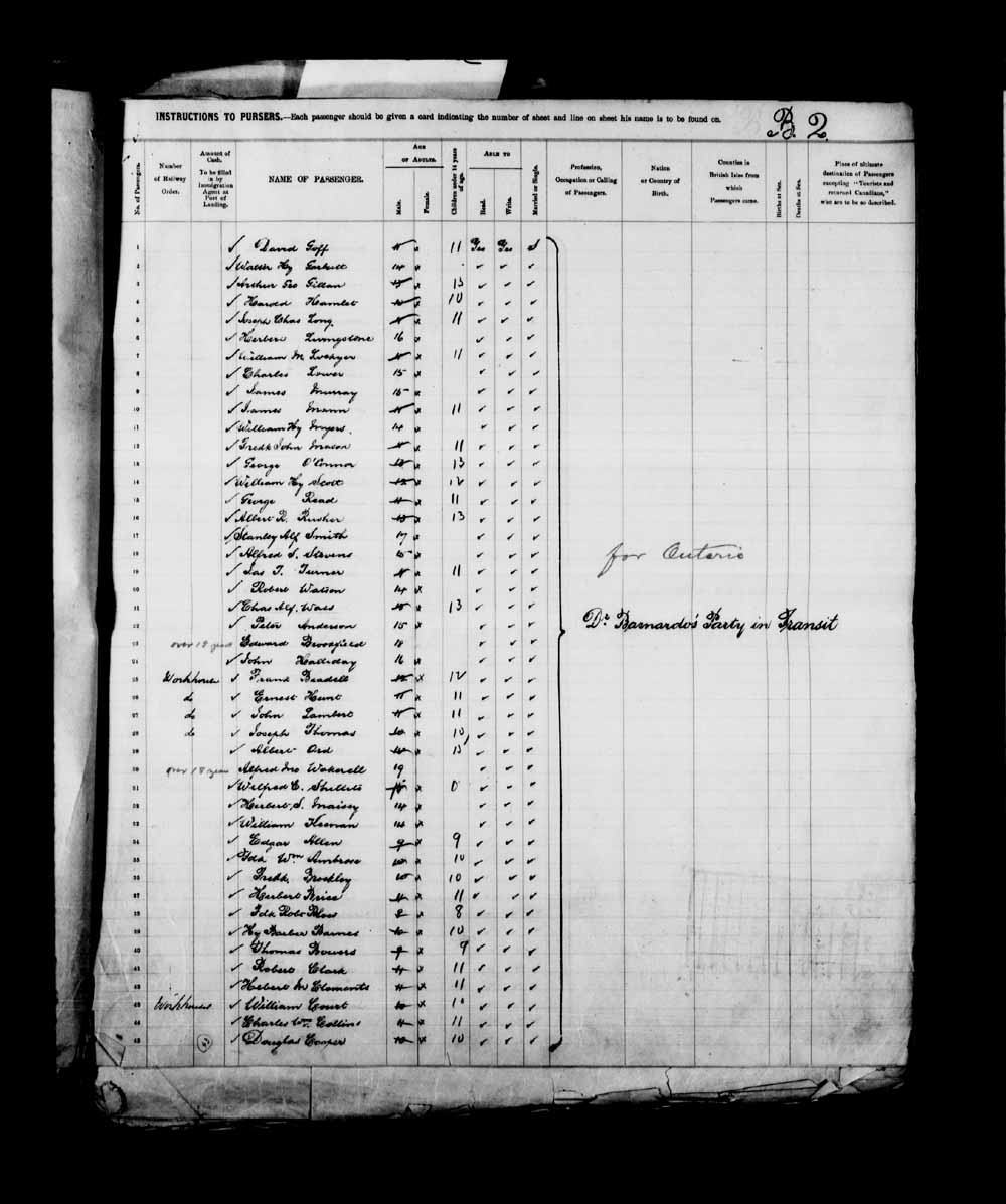 Digitized page of Passenger Lists for Image No.: e003658088