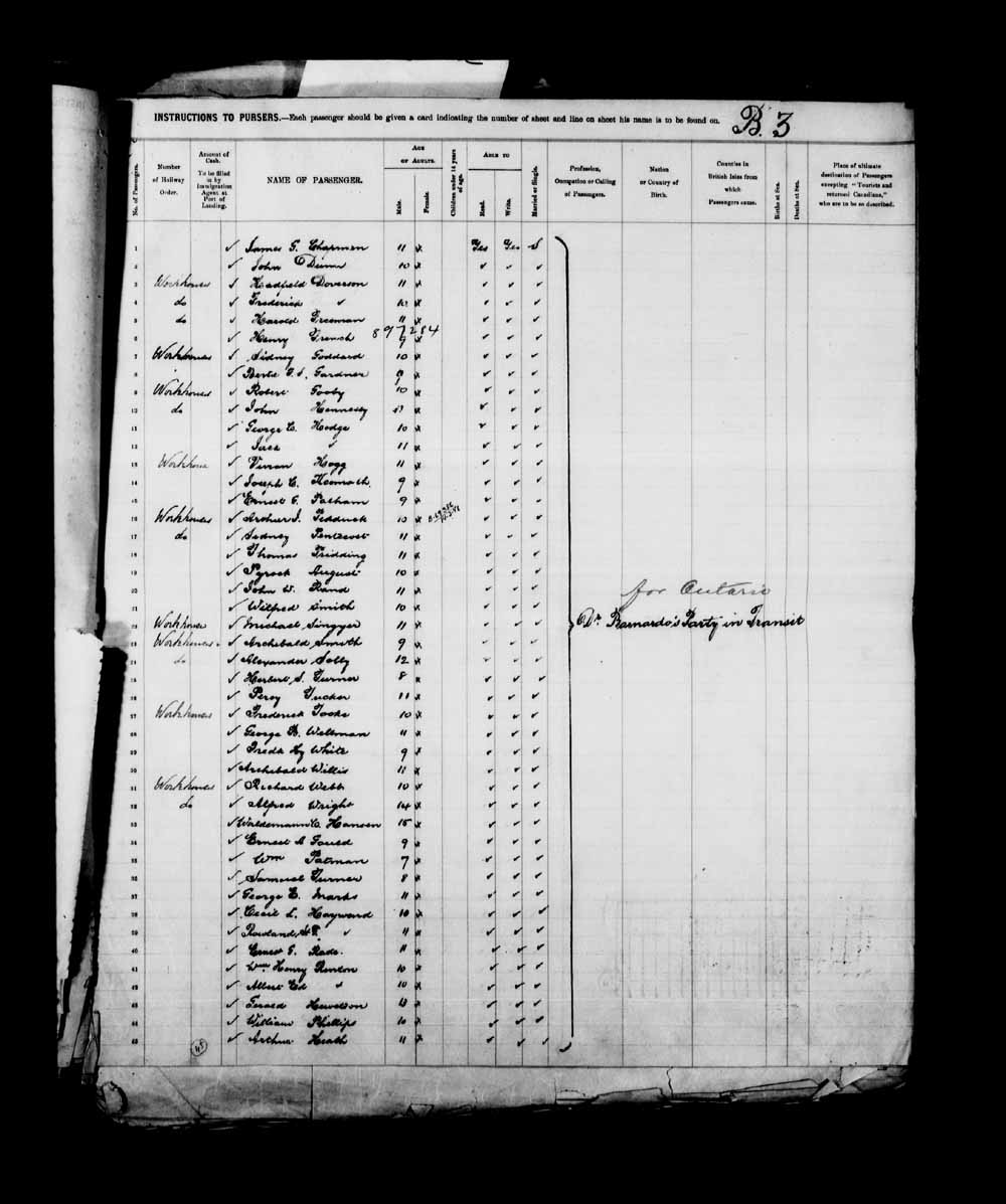 Digitized page of Passenger Lists for Image No.: e003658089
