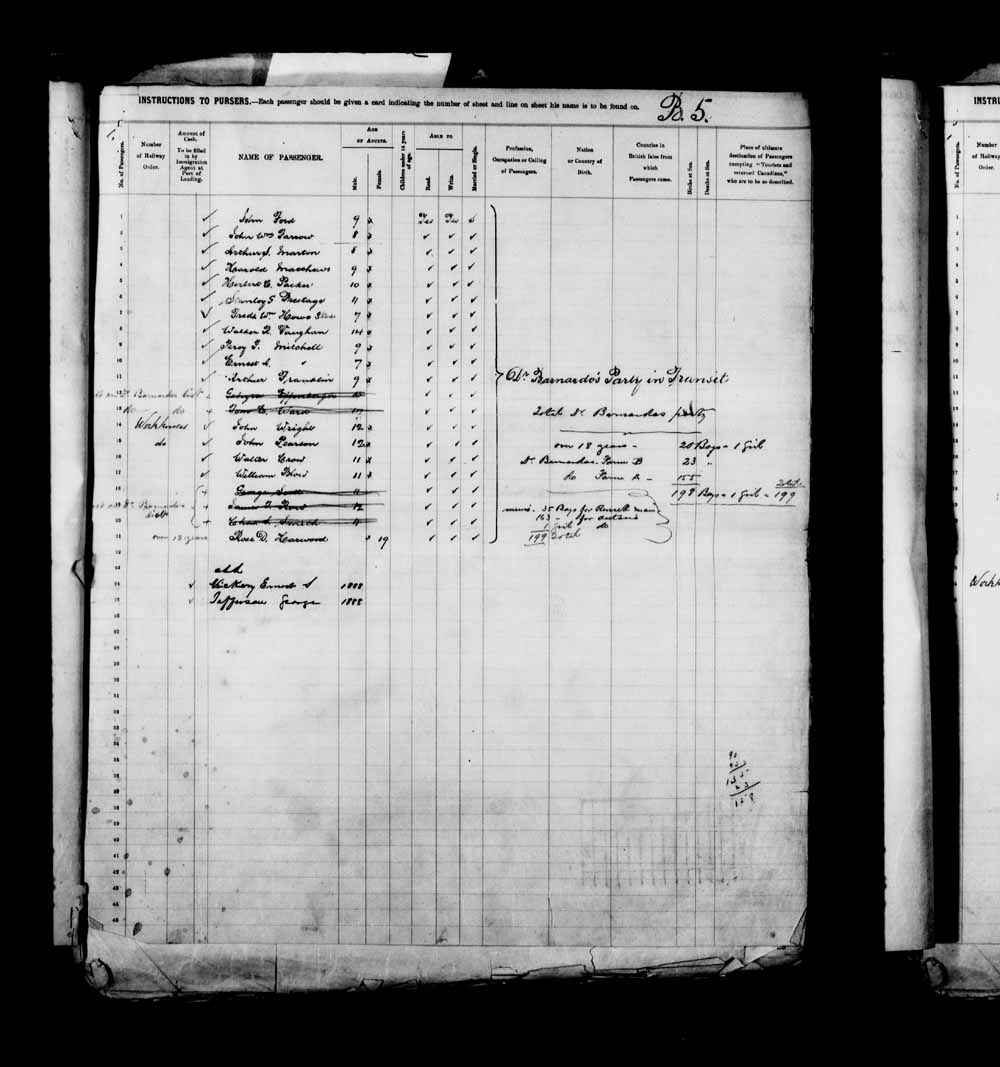 Digitized page of Passenger Lists for Image No.: e003658091