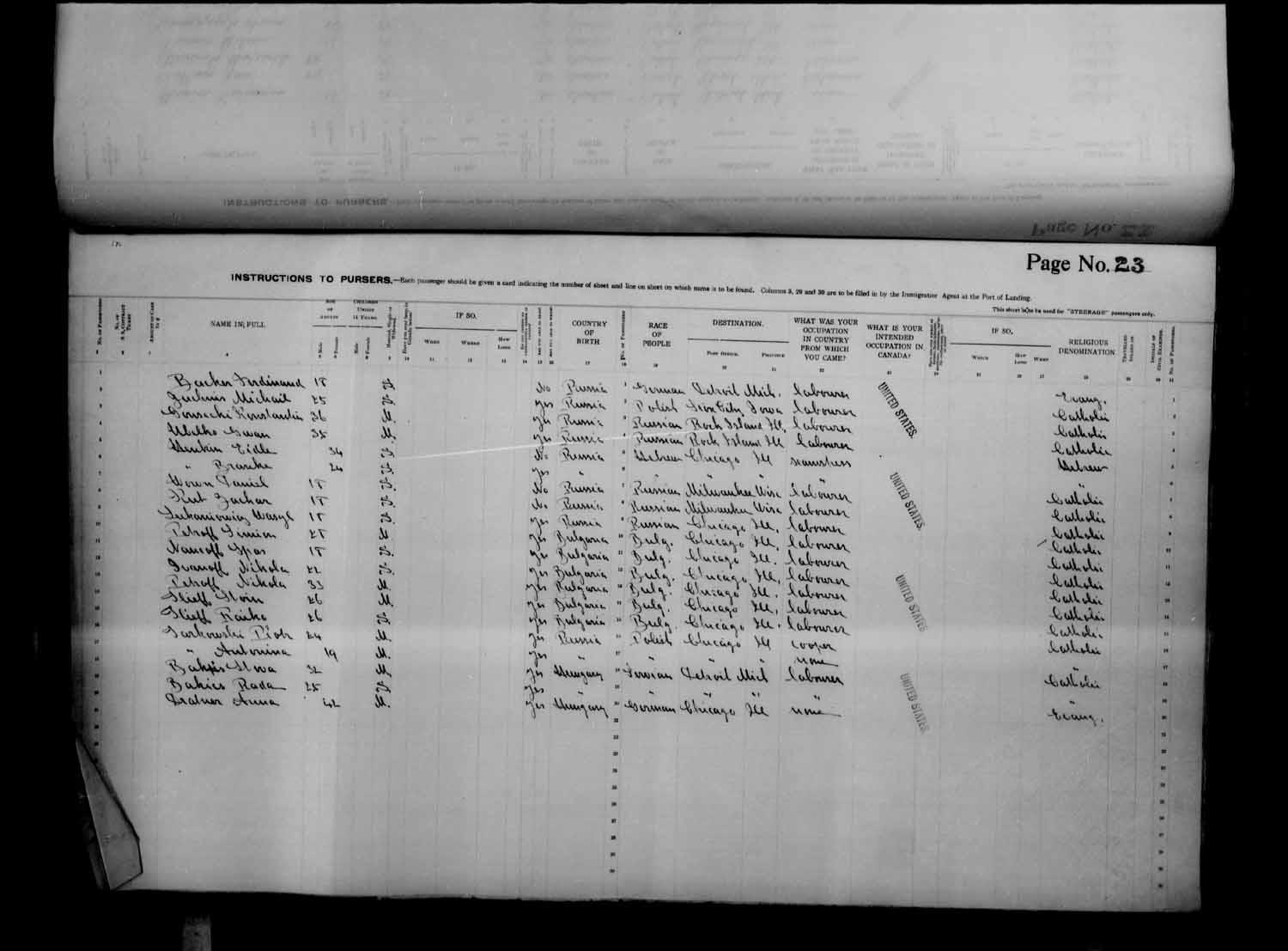 Digitized page of Passenger Lists for Image No.: e003686931