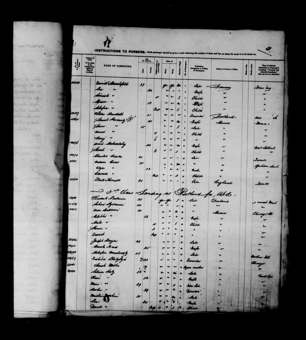 Digitized page of Passenger Lists for Image No.: e003698597