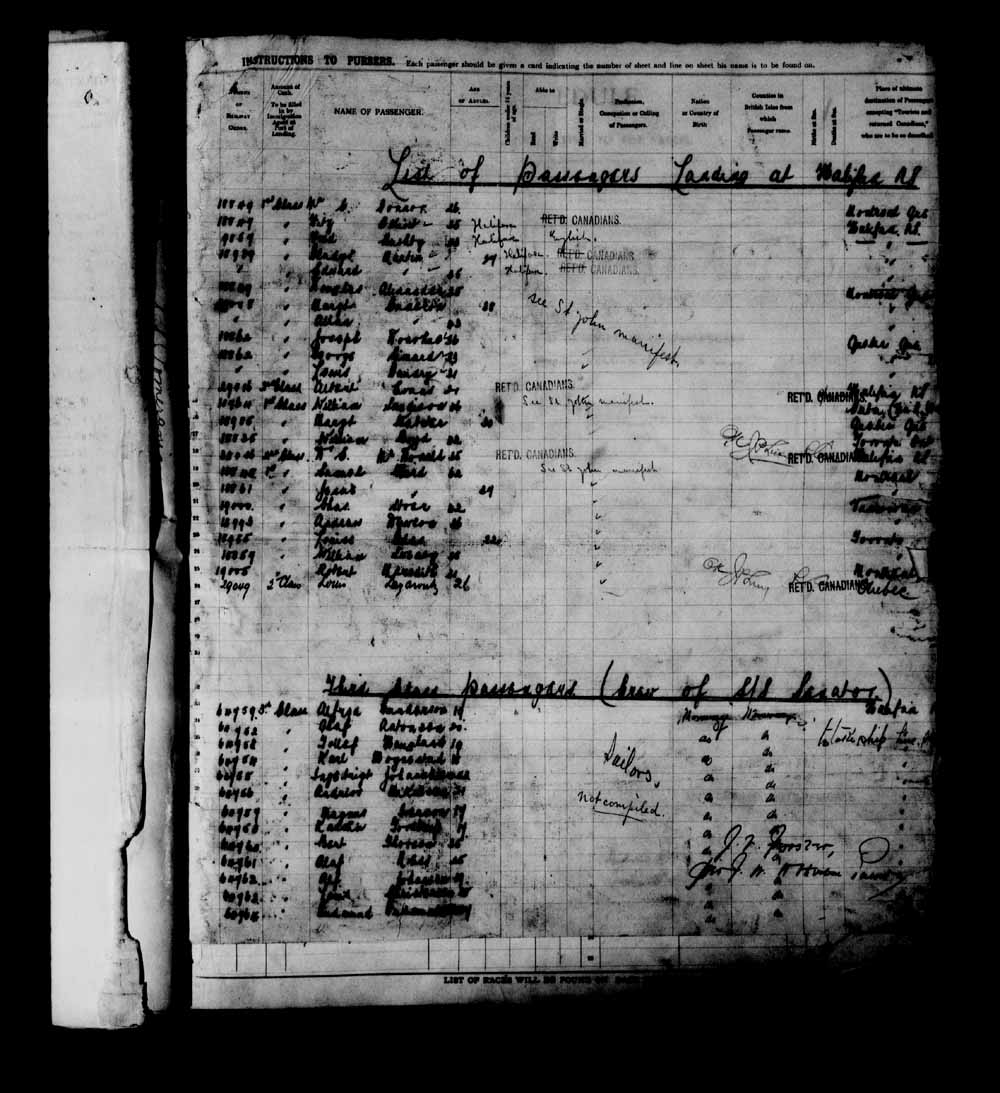Digitized page of Quebec Passenger Lists for Image No.: e003700760