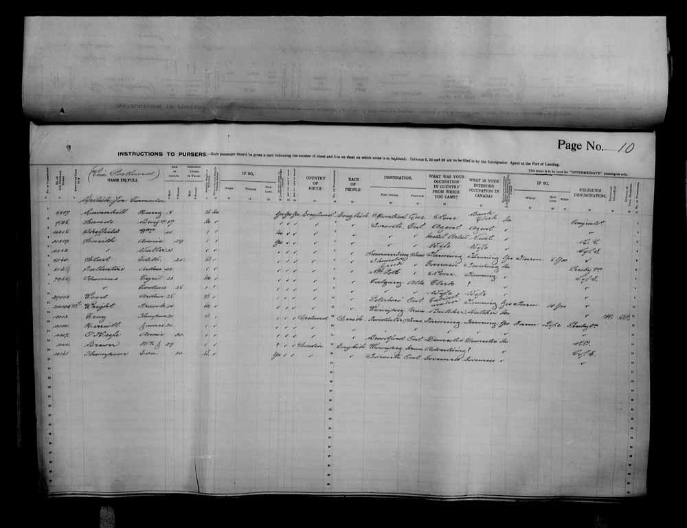 Digitized page of Passenger Lists for Image No.: e006070670