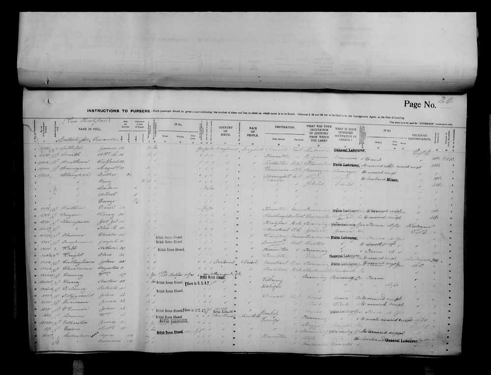 Digitized page of Passenger Lists for Image No.: e006070680