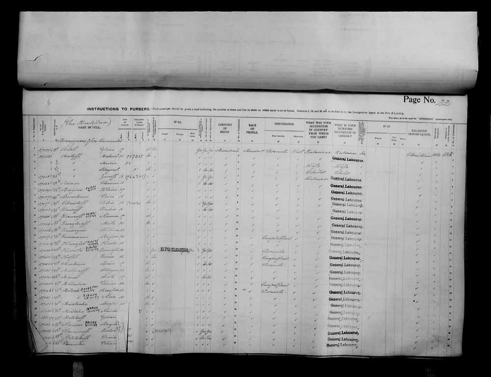 Digitized page of Passenger Lists for Image No.: e006070682