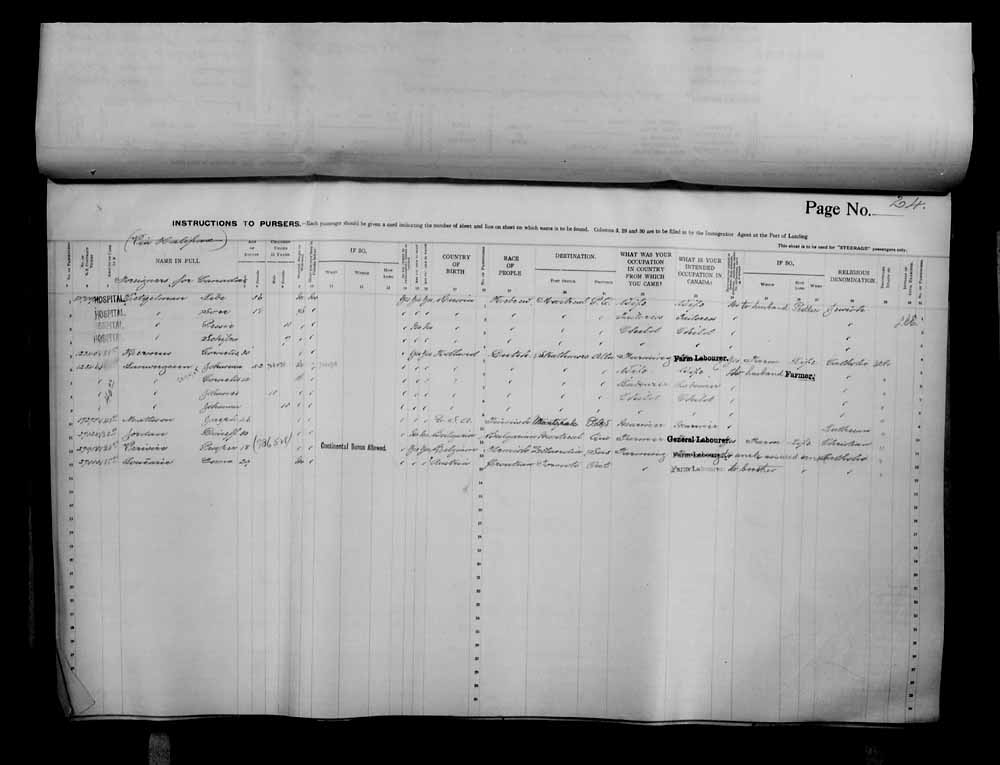 Digitized page of Passenger Lists for Image No.: e006070684