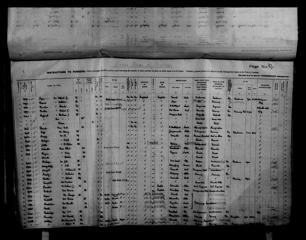Digitized page of Passenger Lists for Image No.: e006070714