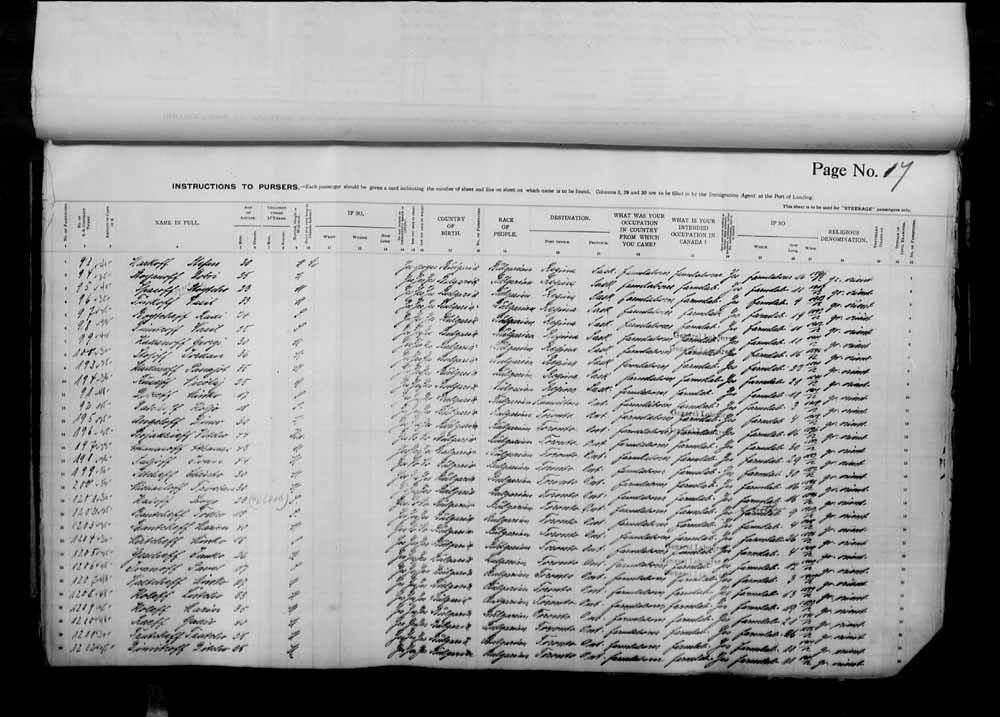 Digitized page of Passenger Lists for Image No.: e006070952