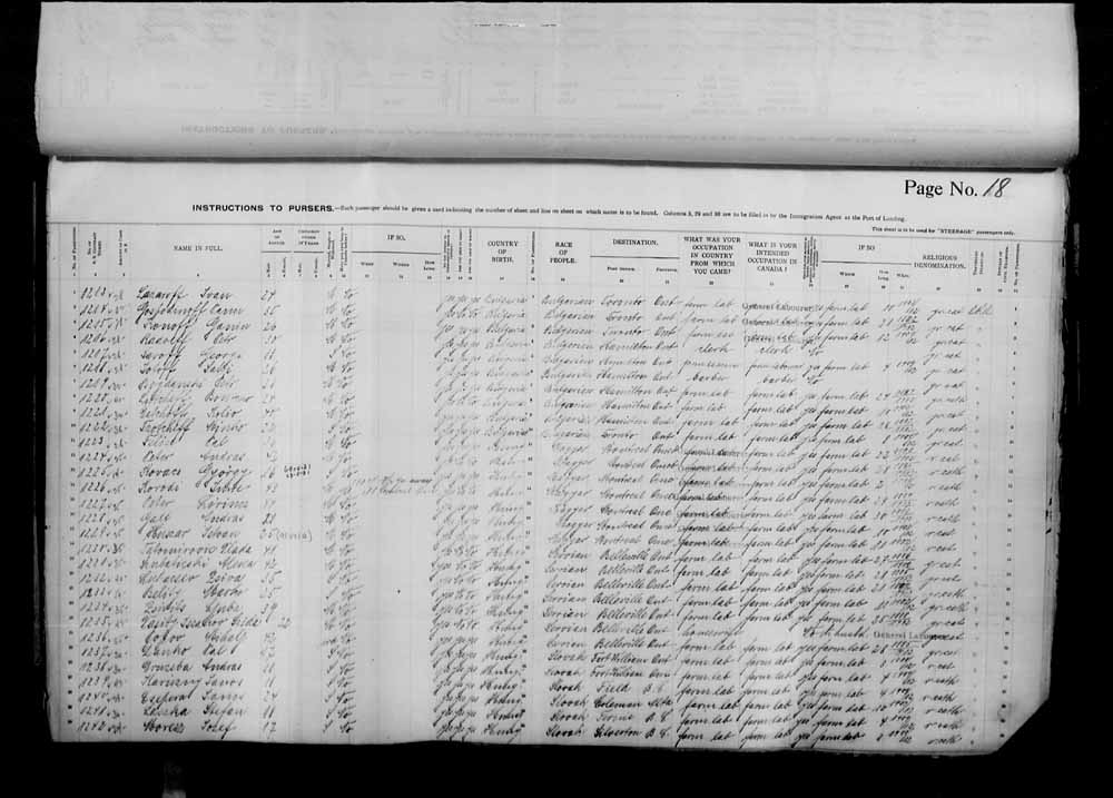 Digitized page of Passenger Lists for Image No.: e006070953