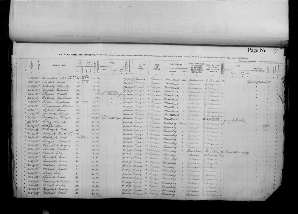 Digitized page of Passenger Lists for Image No.: e006070984