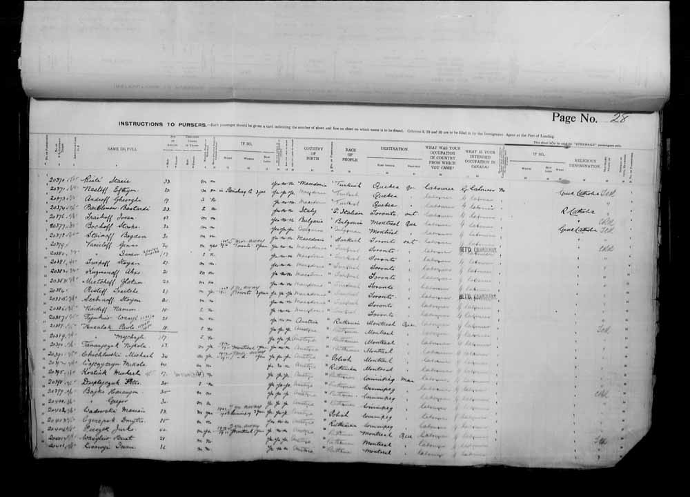 Digitized page of Passenger Lists for Image No.: e006070993
