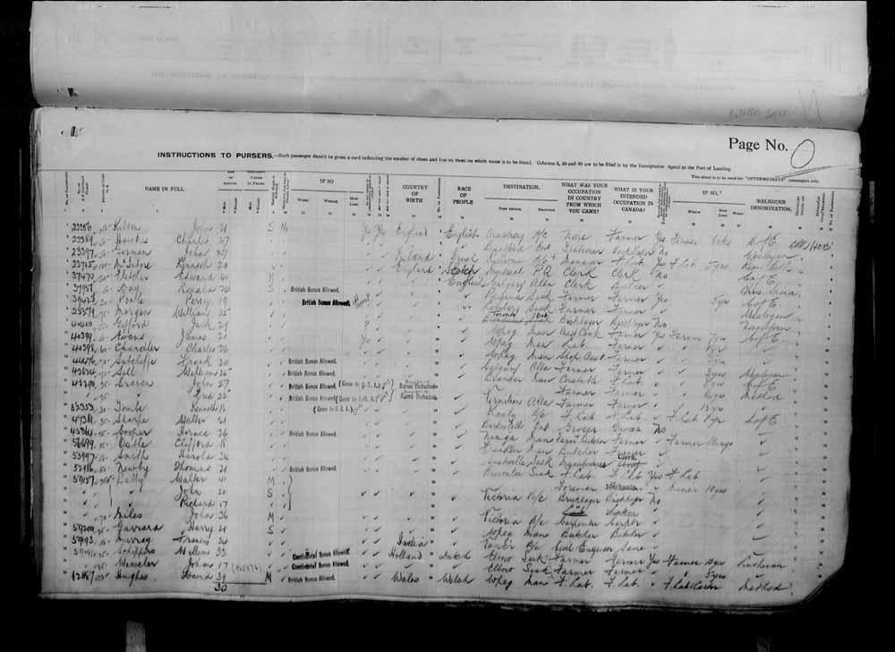 Digitized page of Passenger Lists for Image No.: e006071048