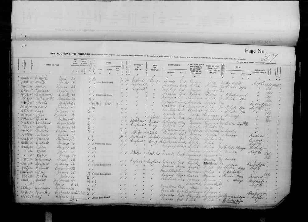 Digitized page of Passenger Lists for Image No.: e006071079